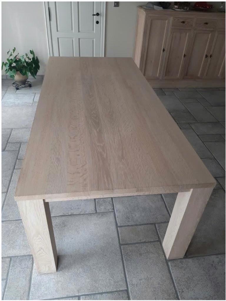 Massief eiken tafel, Huis en Inrichting, Tafels | Eettafels, Ophalen, Eikenhout, 200 cm of meer, 50 tot 100 cm