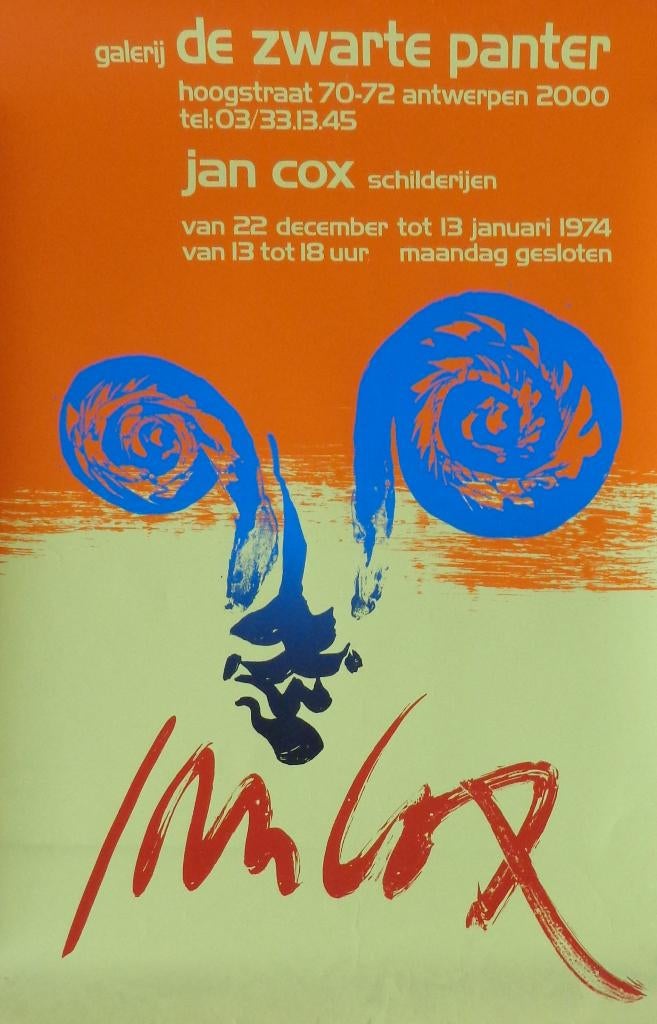JAN COX / AFFICHE / KLEURZEEFDRUK / 91x59cm / PANTER, Enlèvement ou Envoi