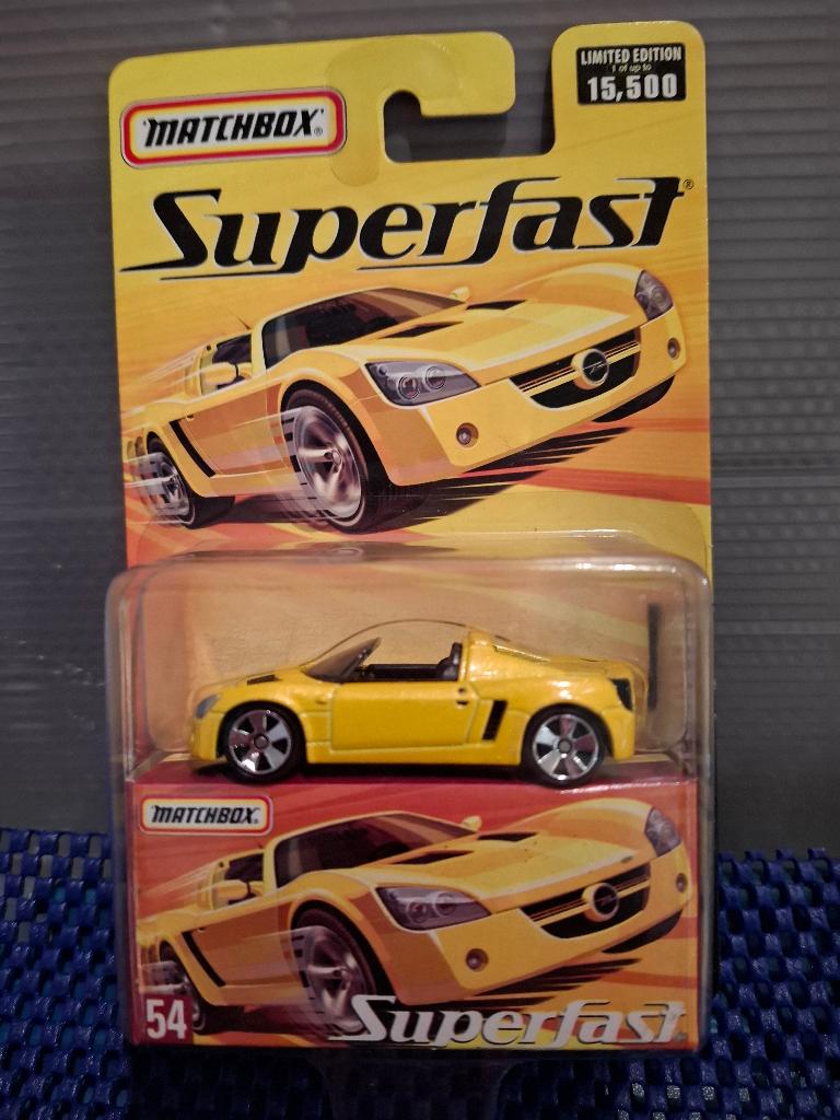 Matchbox Superfast nr. 54 OPEL SPEEDSTER GEEL - NIEUW, Hobby en Vrije tijd, Ophalen, Zo goed als nieuw, Auto