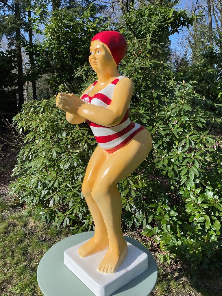 Duikende dame jacuzzi tuin, zwembad, vijver 115cm, Ophalen, Nieuw, Kunststof, Dierenbeeld