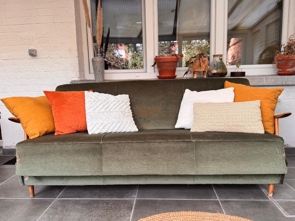 Prachtige vintage zetel (slaapbank), Antiek en Kunst, Ophalen