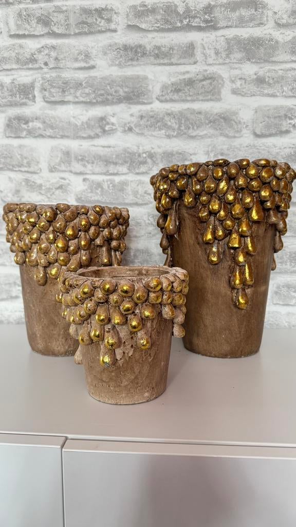 Set bloepotten 3delig, Ophalen, Zo goed als nieuw