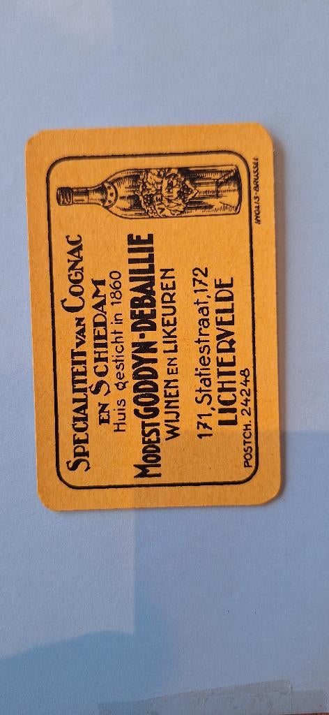 Carte à jouer Lichtervelde_Goddyn DeBallie_Geel_247, Collections, Enlèvement ou Envoi, Utilisé, Carte(s) à jouer