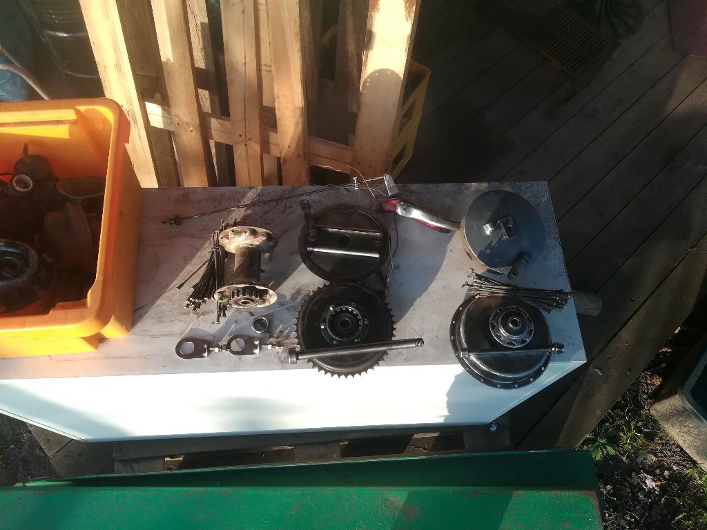 Jawa 1954/55 (perak)160mm  compleet wiel naven voor/achter, Autre