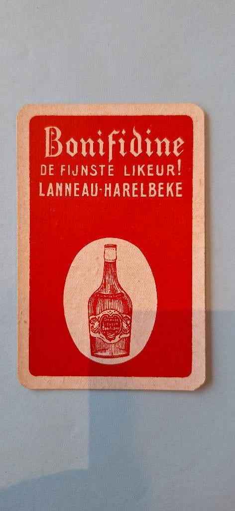 Carte à jouer Harelbeke_Bonifidine red_234, Collections, Cartes à jouer, Jokers & Jeux des sept familles, Utilisé, Carte(s) à jouer