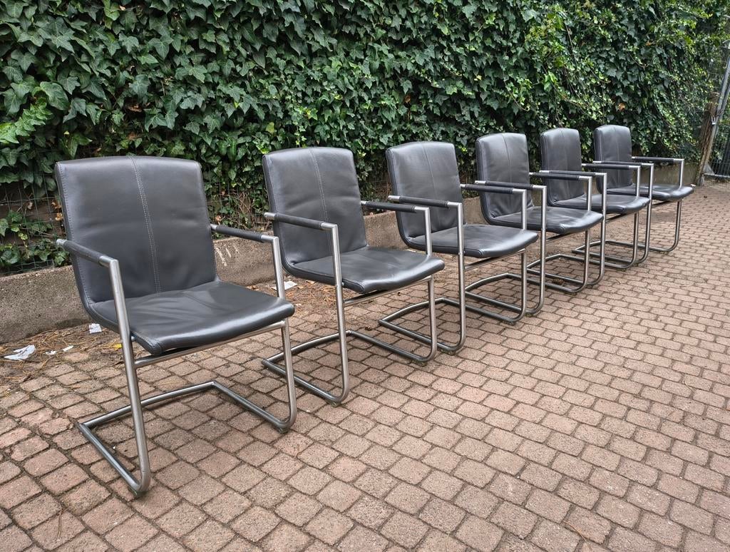 6 Vintage Lederen Stoelen Te Koop Intermassa BV, Huis en Inrichting, Stoelen, Ophalen