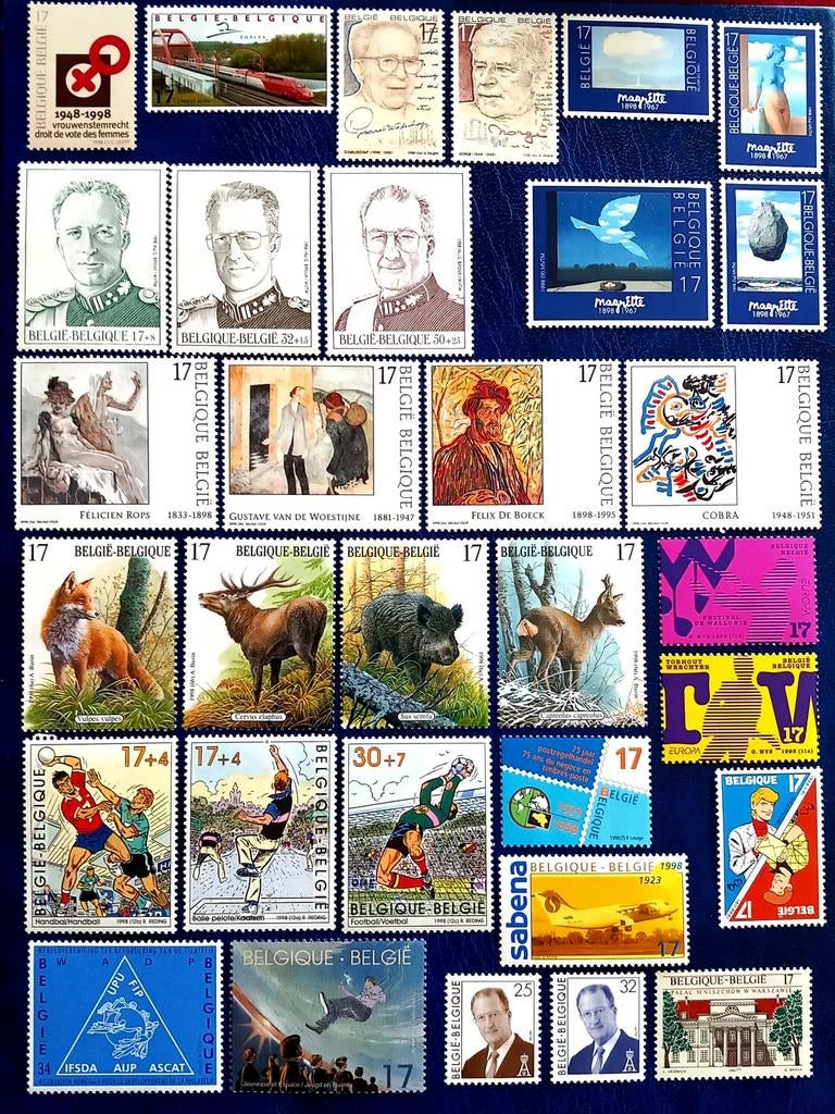 1998 MNH voor het hele jaar ** - Kost 94,30€, Postzegels en Munten, Postzegels | Europa | België, Verzenden, Orginele gom, Postfris