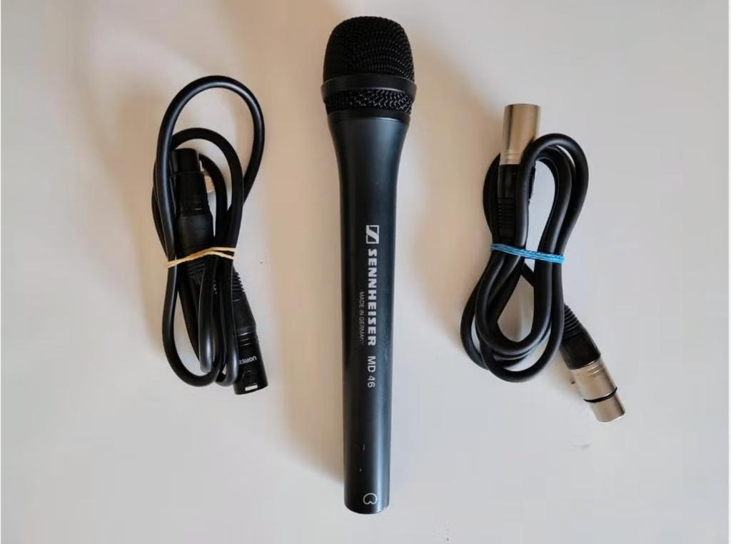 Sennheiser MD 46 + kabels, Muziek en Instrumenten, Ophalen, Zo goed als nieuw, Studiomicrofoon