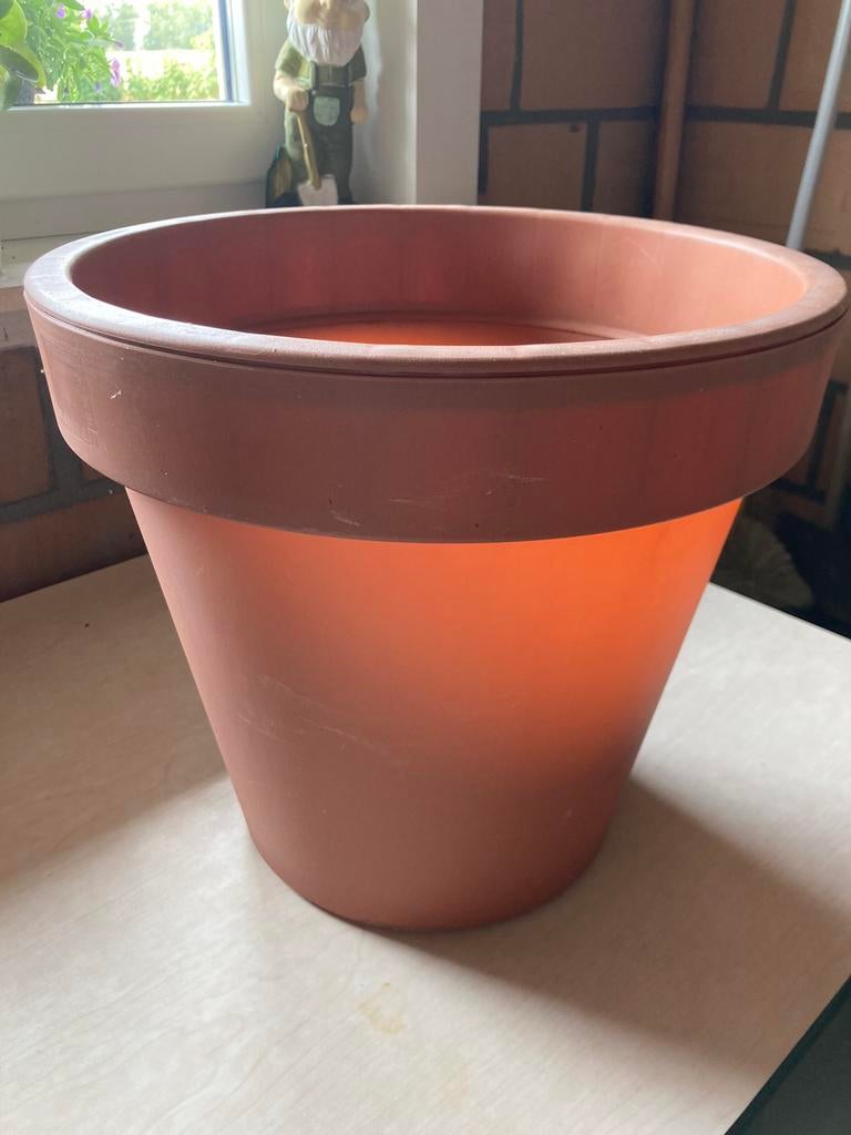 Plastieken bloempot terracotta look, Tuin en Terras, Ophalen, Gebruikt, Terracotta