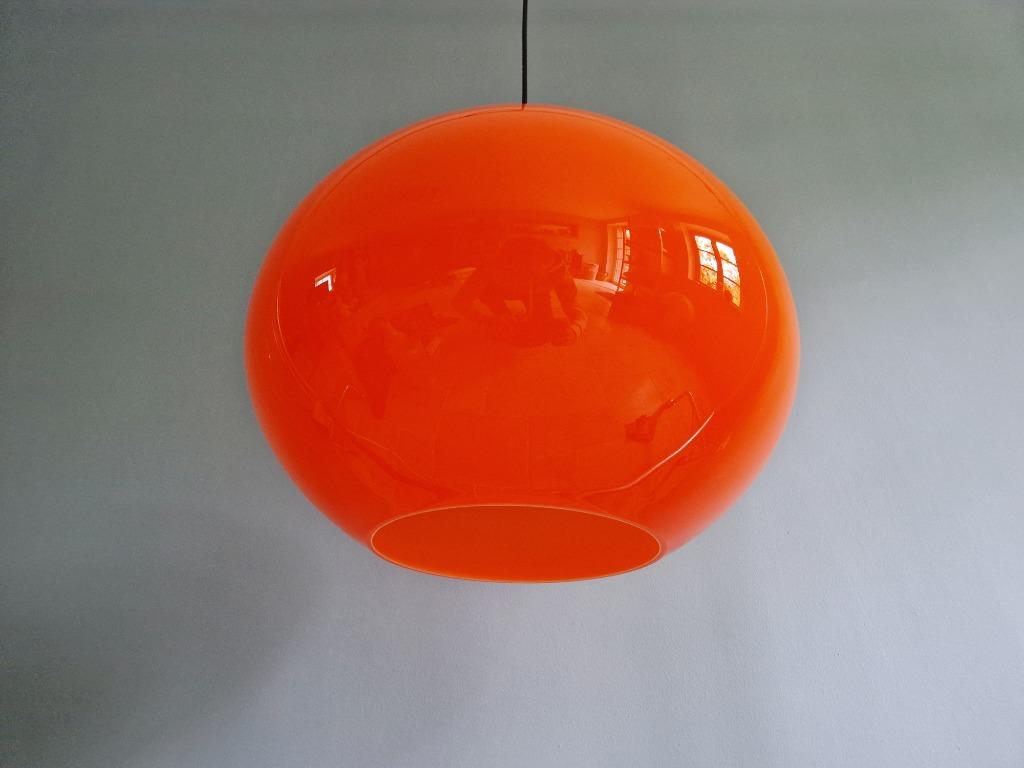 XXL uiensuspensie in oranje opaline, Vistosi, 1960, Ophalen of Verzenden