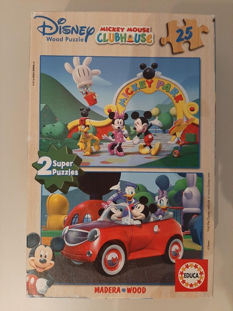 Disney Mickey Mouse Clubhouse 2 houten puzzels, Kinderen en Baby's, Ophalen, Gebruikt, 10 tot 50 stukjes, Van hout