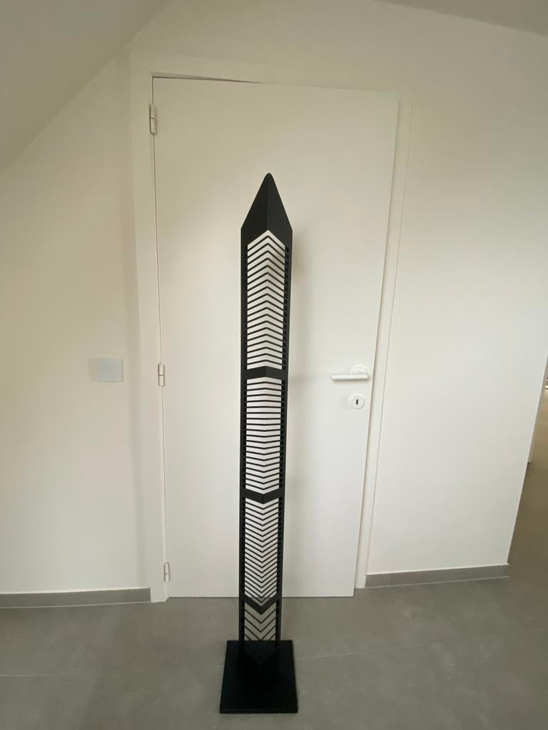 Cd-en Dvd-rek in metaal zwarte poederlak, Ophalen, Zo goed als nieuw, Metaal, 25 tot 75 discs