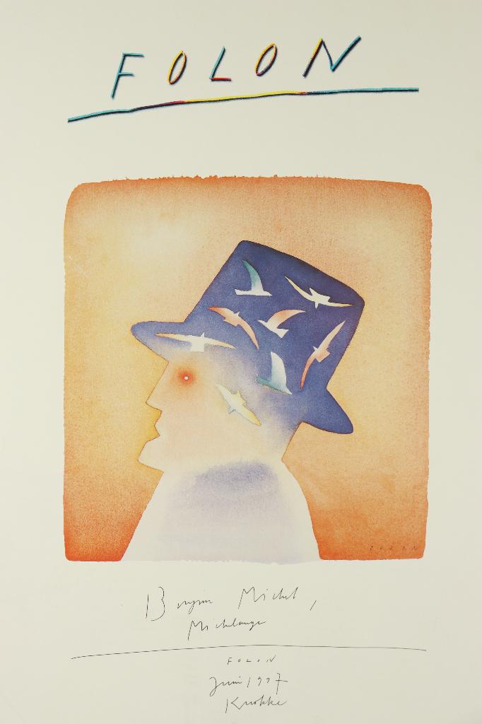 Poster gesigneerd Michel Folon, Ophalen of Verzenden