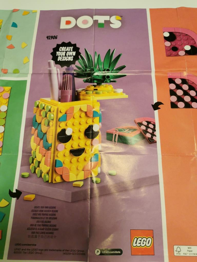 Lego Dots ananas pennenbakje, Ophalen, Zo goed als nieuw, Bouwen