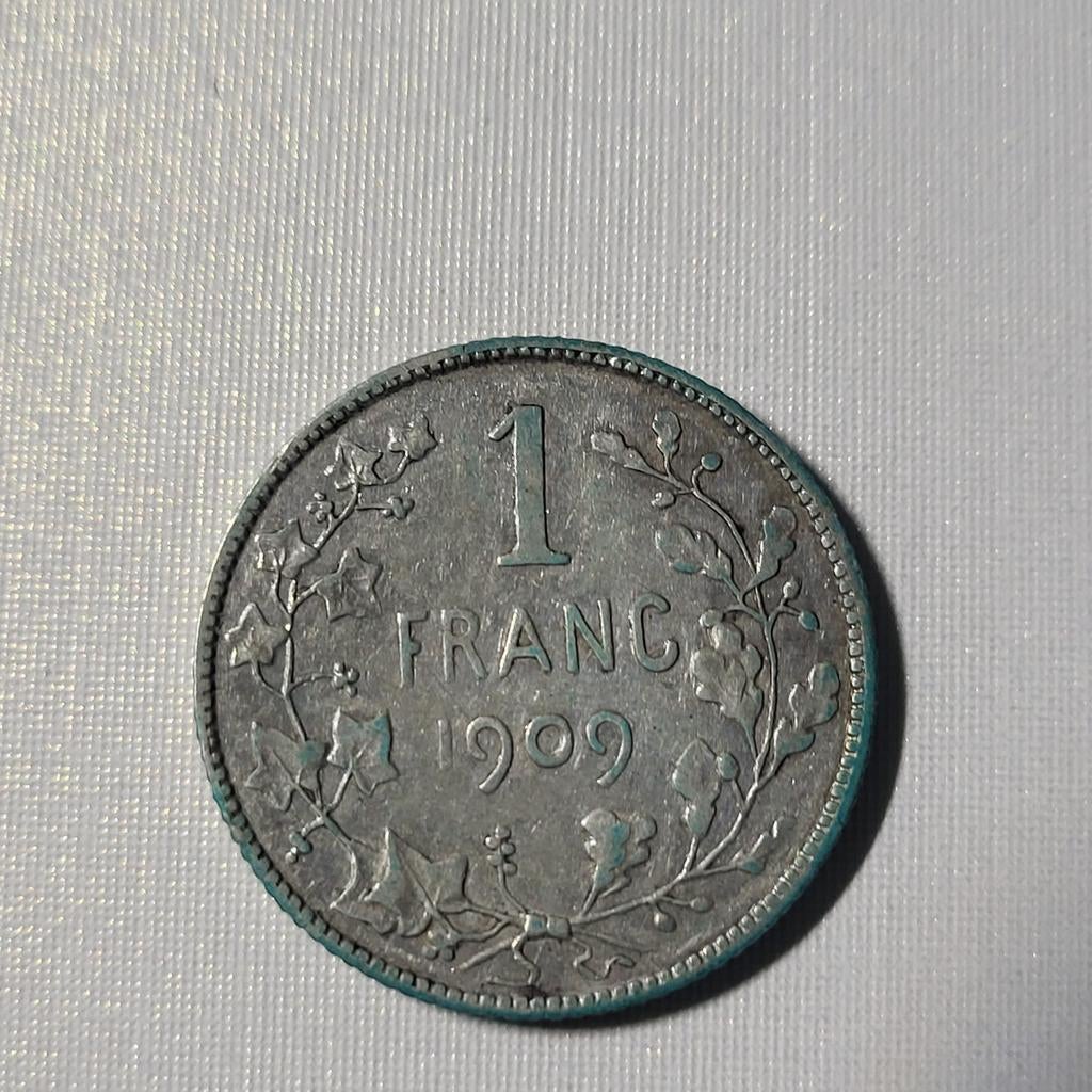 Muntstuk België 1fr. 1909 Leopold II, Ophalen of Verzenden