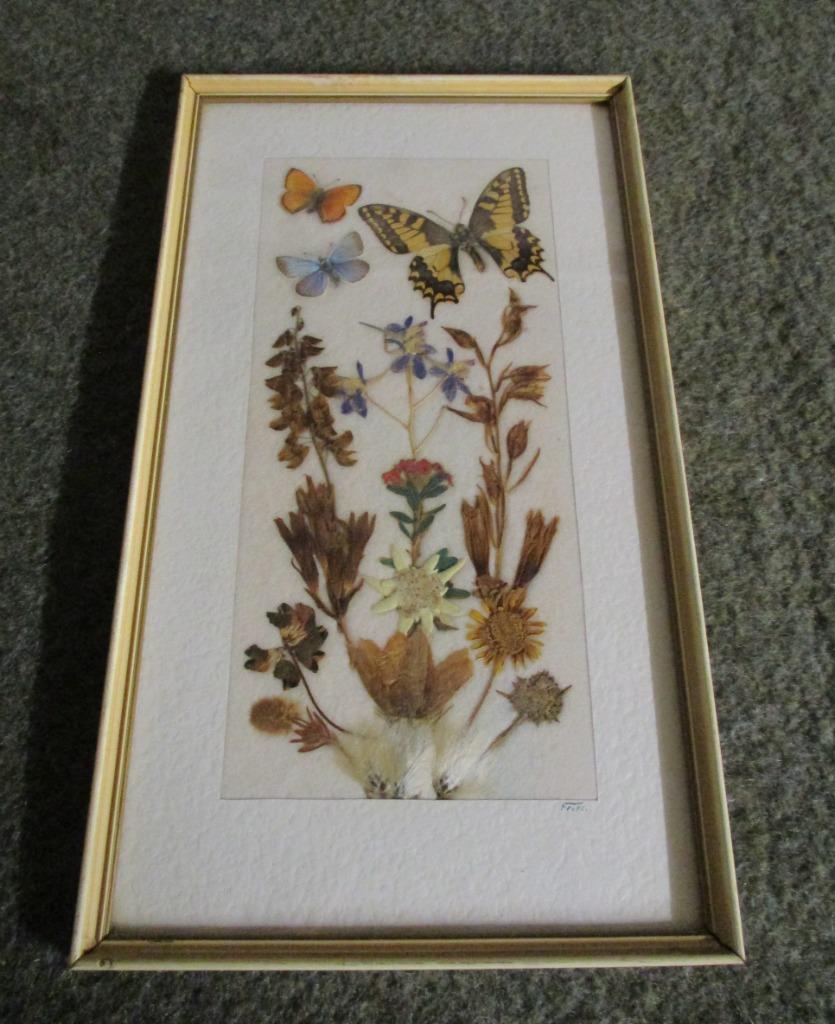 Cadre en forme de papillon et de fleurs, Antiquités & Art, Enlèvement ou Envoi