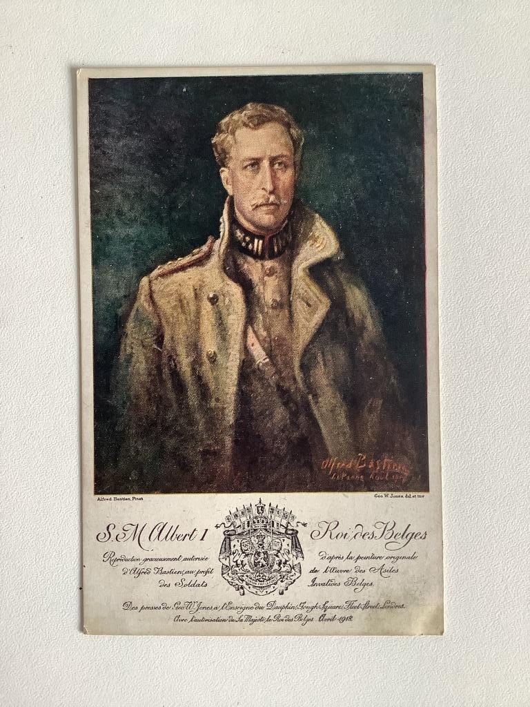 Mooi oude ongelopen postkaart koning Albert I, Verzamelen, Postkaarten | België, Ophalen of Verzenden, 1920 tot 1940, Ongelopen