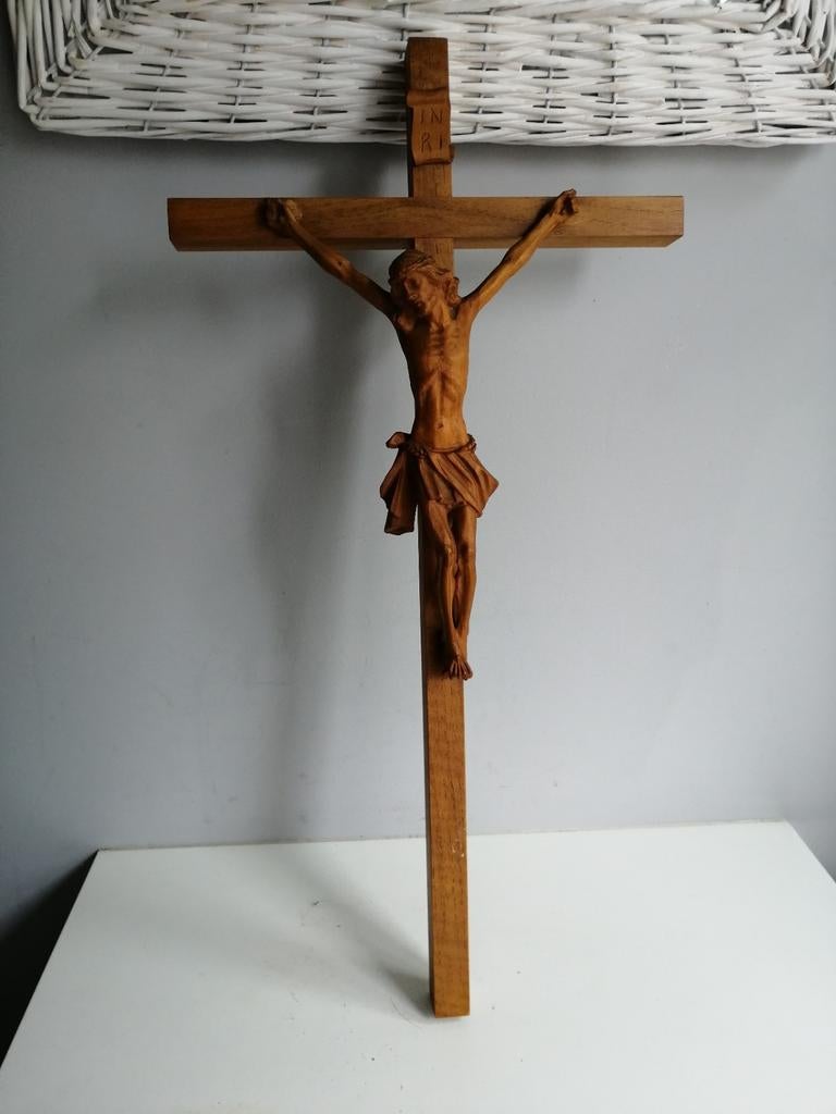 Gesculpteerde Christusfiguur in hout, Ophalen of Verzenden