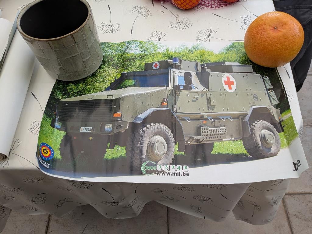 Voertuig Belgisch leger, Verzamelen, Ophalen of Verzenden, Landmacht, Foto of Poster