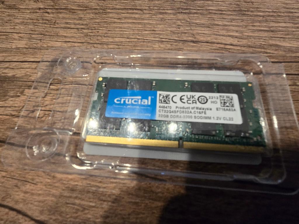 6x Crucial 32GB DDR4-3200 SODIMM (CT32G4SFD832A), Enlèvement ou Envoi, Comme neuf, DDR4, 32 GB