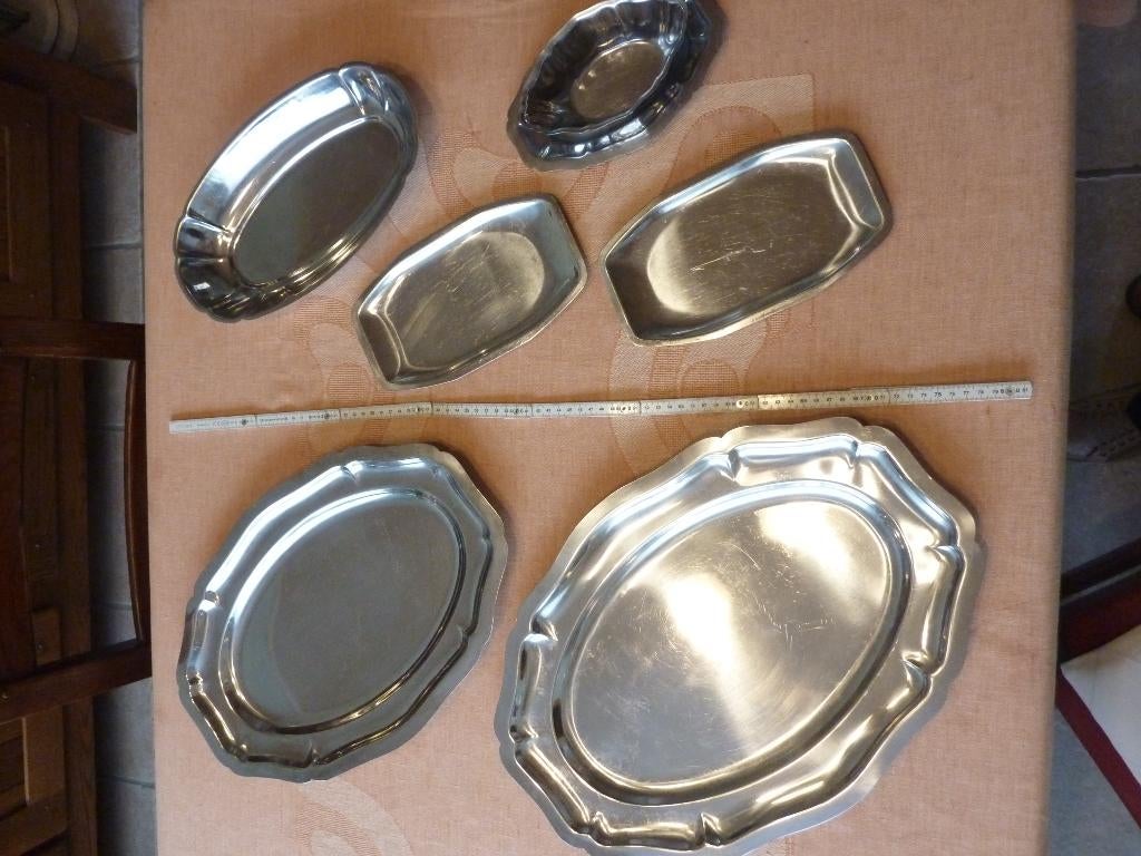 inox schalen, Huis en Inrichting, Woonaccessoires | Schalen en Manden, Ophalen, Gebruikt, Schaal