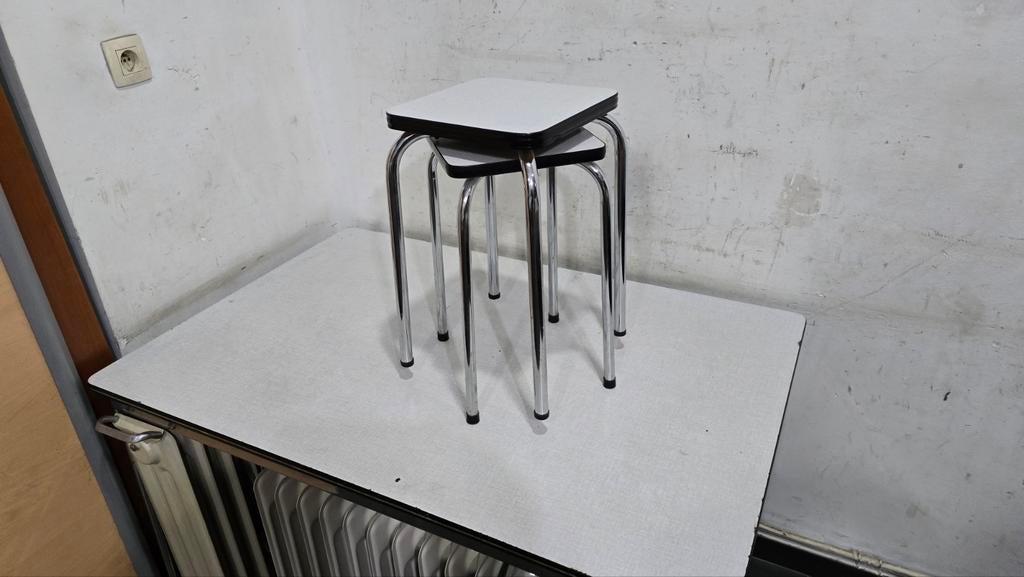 oude vintage Formica kruk uit de jaren 60 en 70, Ophalen of Verzenden