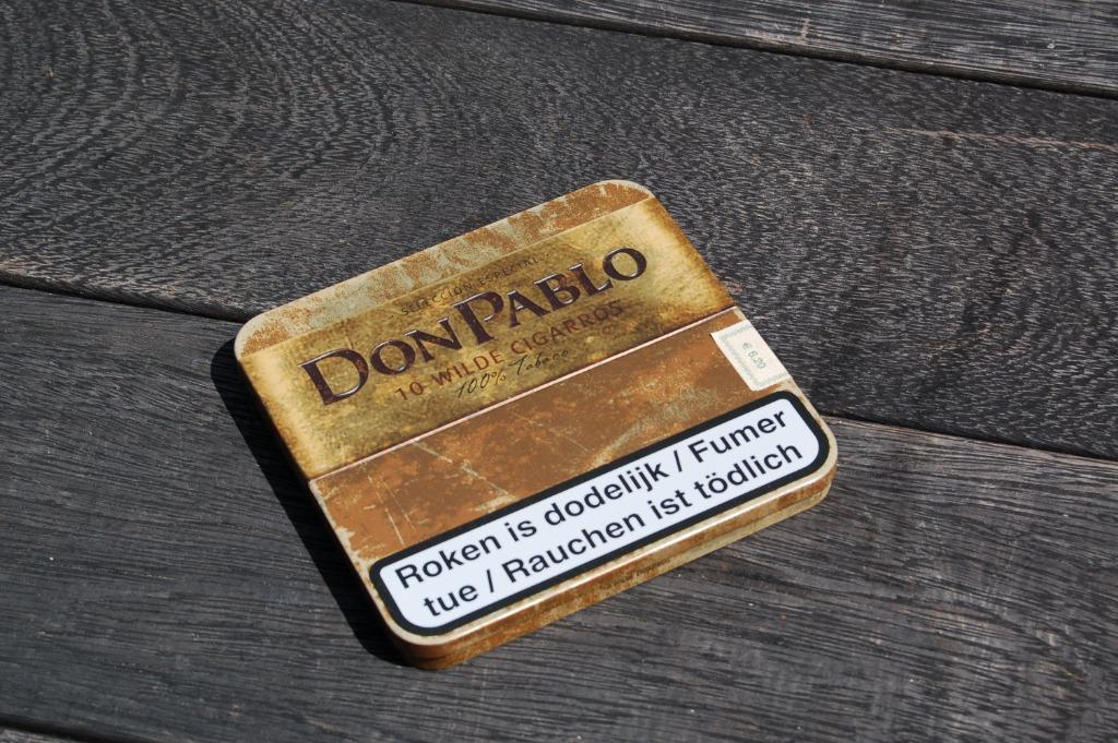 Oud blikken doosje sigaren - Don Pablo, Ophalen of Verzenden, Gebruikt, Tabaksdoos of Verpakking