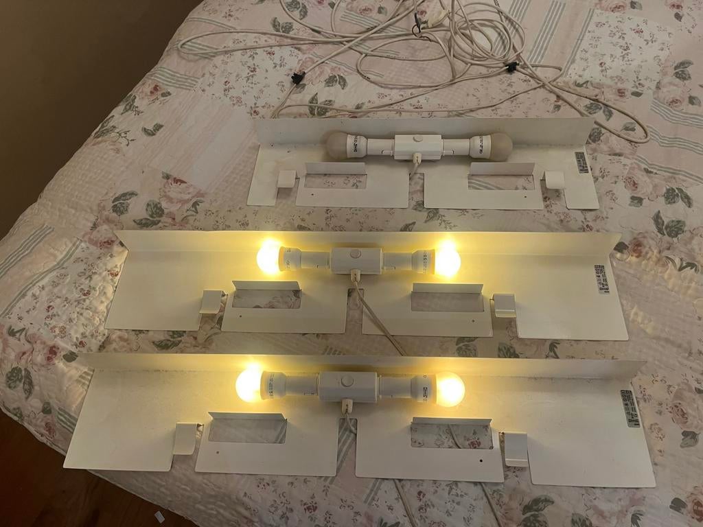 Set van 3 IKEA Billy boekenkastlampen, Huis en Inrichting, Ophalen, Gebruikt, Metaal