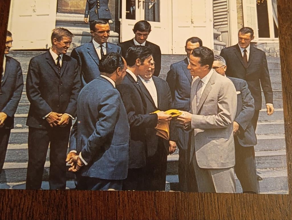 Mooie foto van Eddy Merckx en koning Boudewijn, Ophalen, Foto