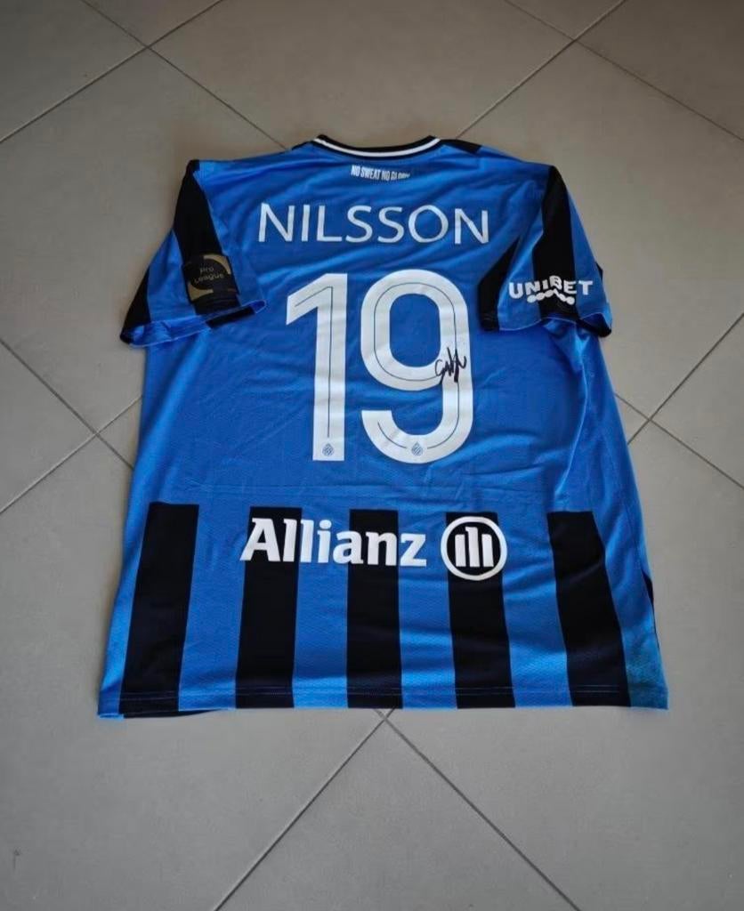 Club Brugge matchwornshirt Gustaf Nilsson met certificaat, Enlèvement ou Envoi, Comme neuf, Maillot