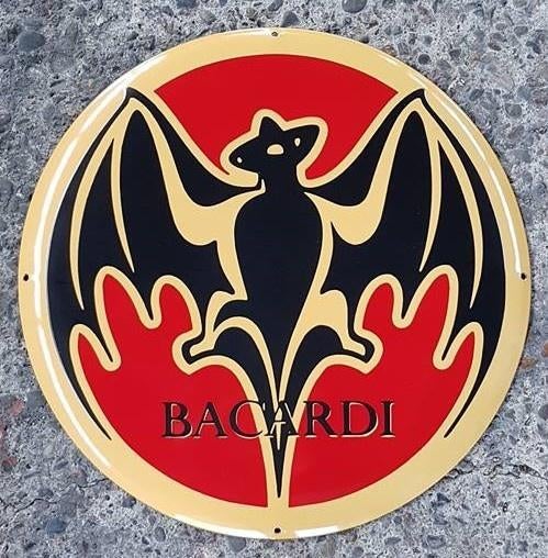Bacardi emaillen reclame bord mancave bar kroeg decoratie, Ophalen of Verzenden, Zo goed als nieuw, Reclamebord