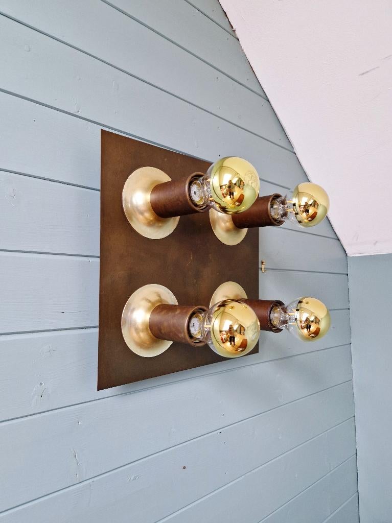 Koperen plafondlamp, Space Age, Cosack Leuchten, 1970, Ophalen of Verzenden