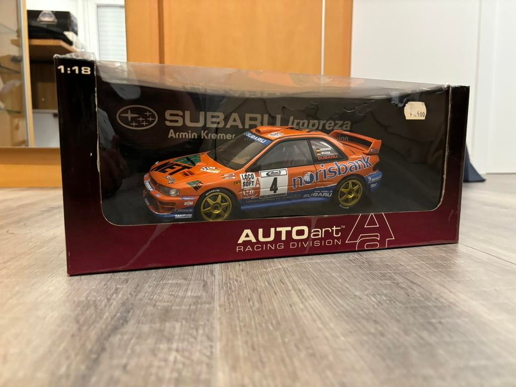 Subaru WRC 2000 Rally Kremer Autoart 1/18, Hobby en Vrije tijd, Modelauto's | 1:18, Ophalen of Verzenden, Zo goed als nieuw, Auto