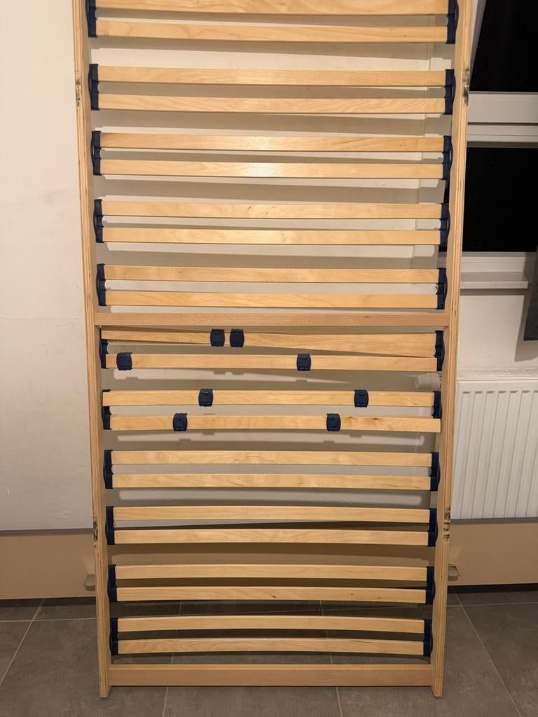 1 persoonsbed, Huis en Inrichting, Slaapkamer | Bedden, Ophalen, Gebruikt, Eenpersoons, Grijs