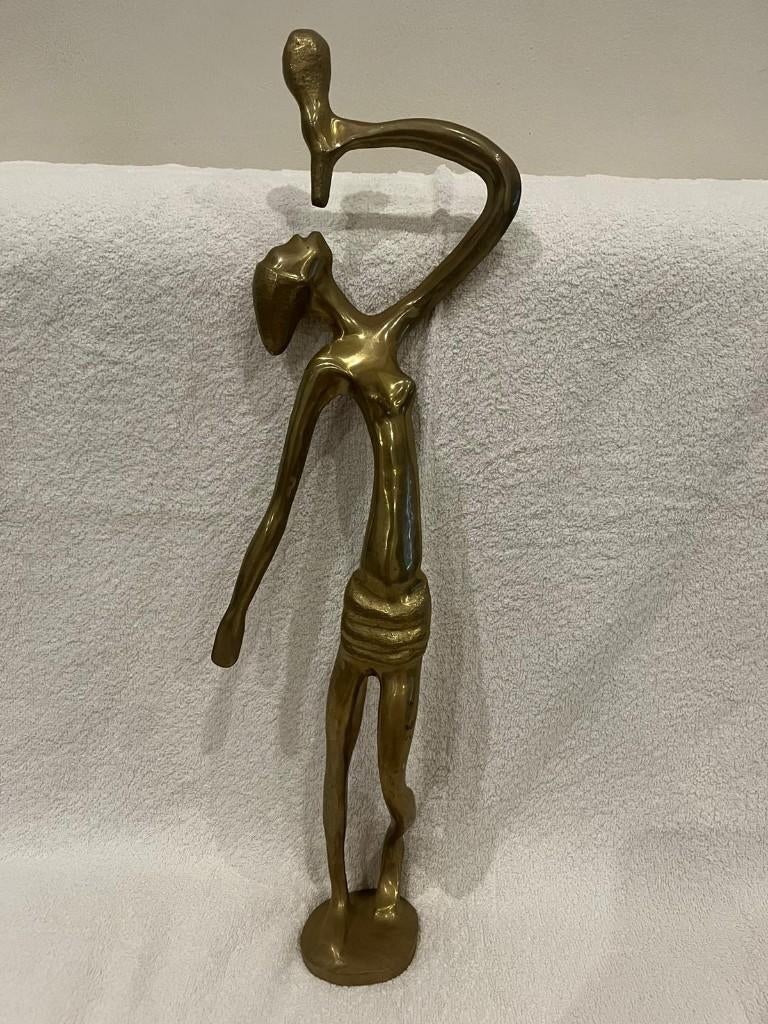 Zwaar bronzen beeld, Antiek en Kunst, Ophalen, 20 - 50 cm, Beeld, Vrouw