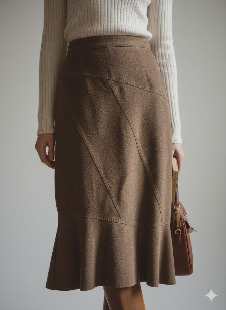 Vintage Daim achtige rok, Vintage, Enlèvement ou Envoi, Comme neuf, Taille 38/40 (M)