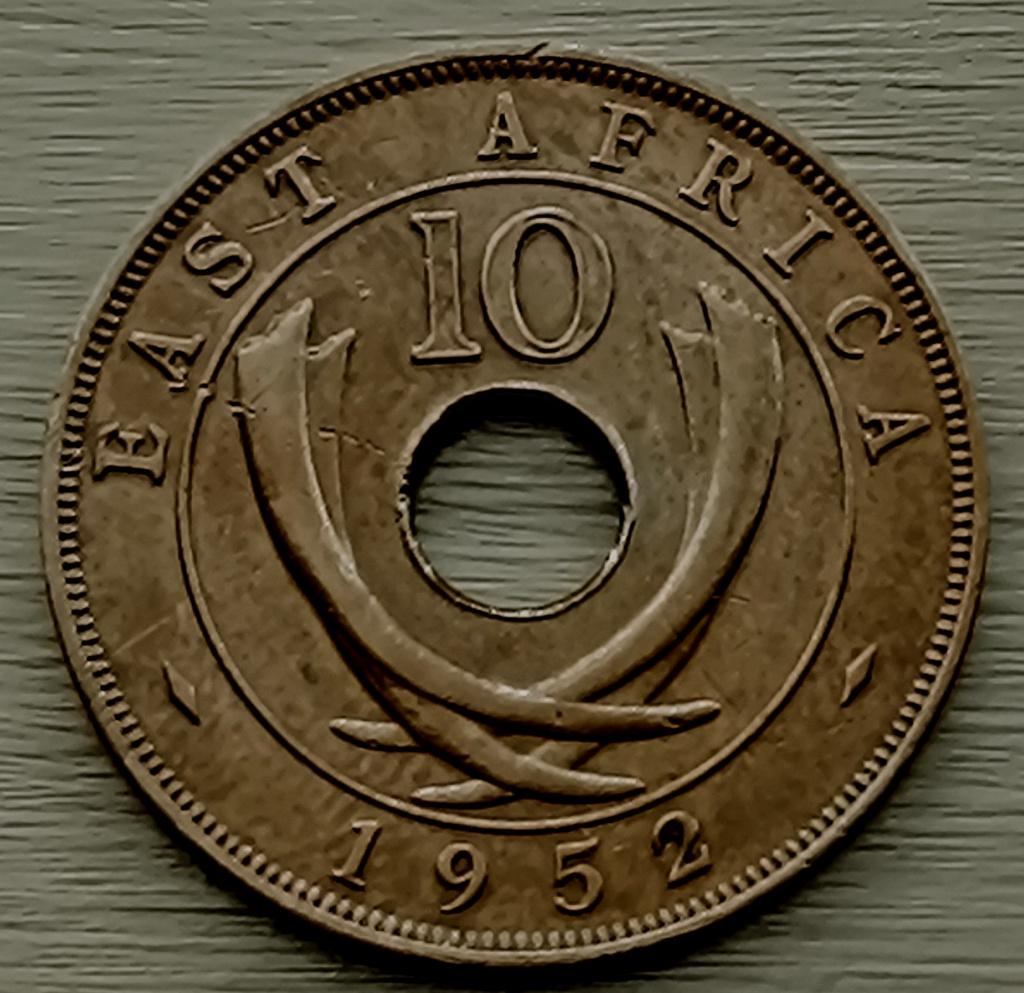 munt Brits-Oost -Afrika 10 cent 1952H, Ophalen of Verzenden