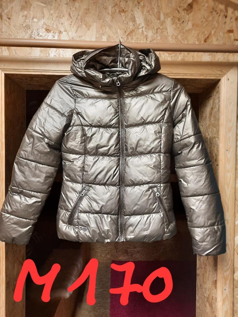 Winterjas 170 goudkleurig, Kinderen en Baby's, Kinderkleding | Maat 170, Ophalen, Zo goed als nieuw, Meisje, Jas