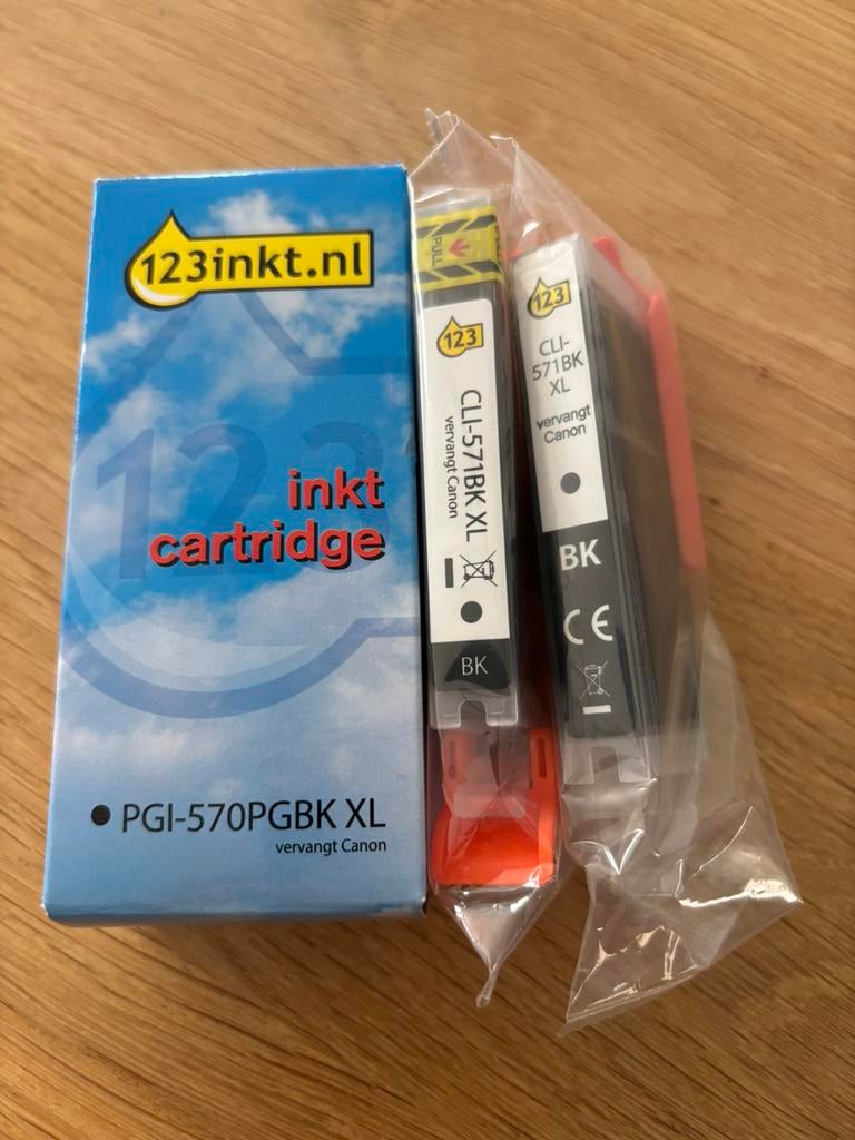 Inktpatronen 123 inkt PGI-570PGBK XL + 2x CLI-571BK XL, Computers en Software, Printerbenodigdheden, Ophalen of Verzenden, Nieuw