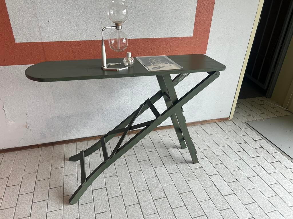 Vintage houten strijkplank groen, Ophalen, Zo goed als nieuw