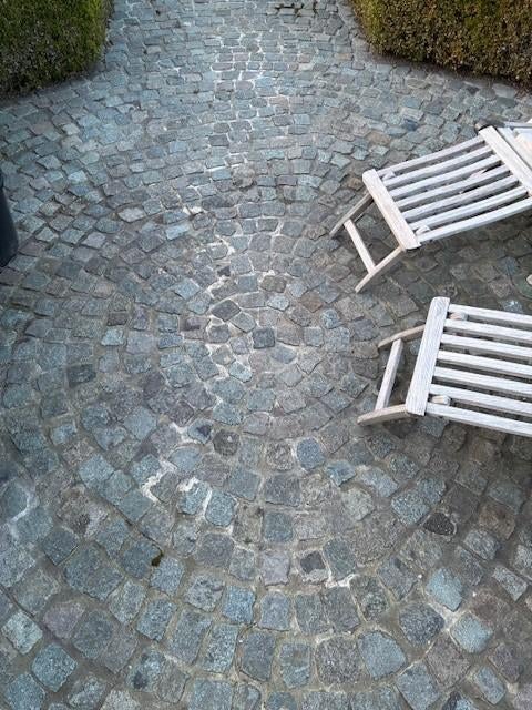 kasseien (belgische porfier mozaieken), Tuin en Terras, Tegels en Klinkers, Ophalen, Gebruikt, Klinkers, Natuursteen