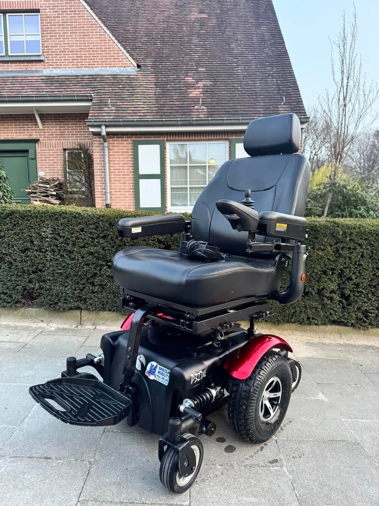 Rascal P327XL electrische rolstoel rode Invalide rolwagen, Ophalen of Verzenden, Inklapbaar, Zo goed als nieuw, Elektrische rolstoel