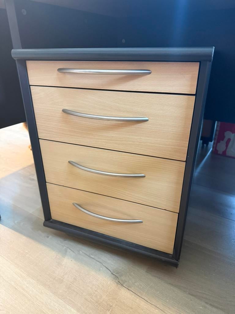 Ladeblok op wielen – 4 laden – 4 stuks beschikbaar, Huis en Inrichting, Bureaus, Ophalen, Opbergruimte, Zo goed als nieuw, Hout