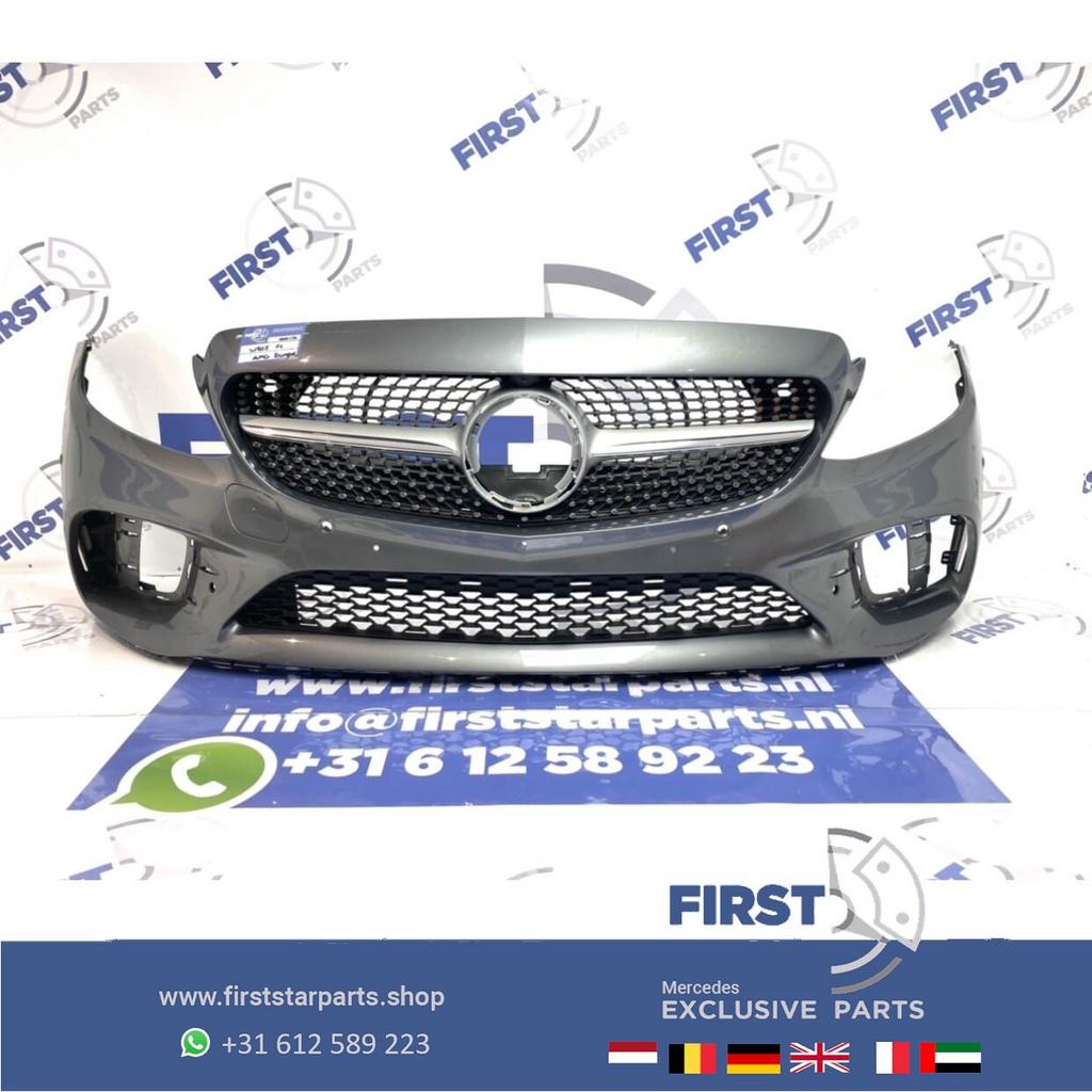 W205 Facelift AMG Voorbumper + diamond gril 2019 Mercedes C, Gebruikt, -, Voor, Ophalen of Verzenden