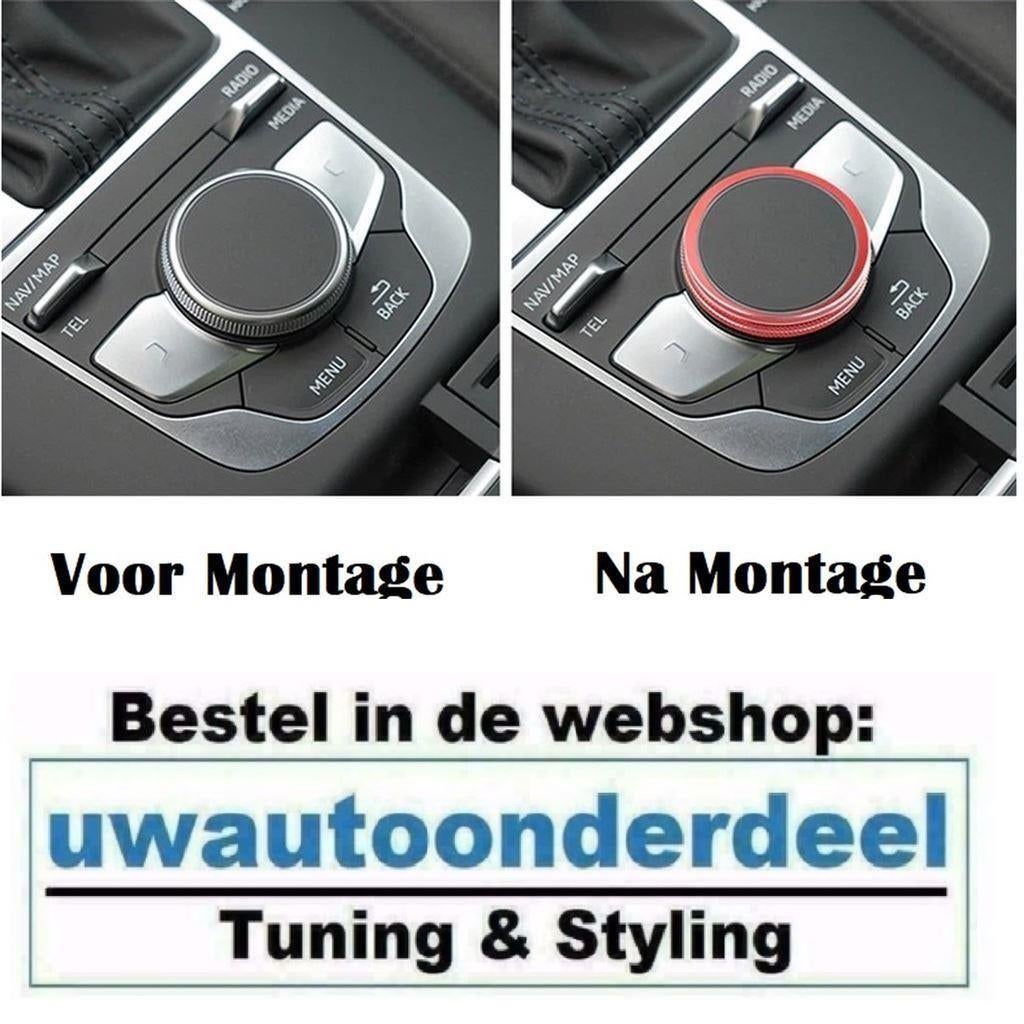 Navigatie knop Trim Rood Geschikt voor Audi A3 S3 Rs3 8V MMI, Verzenden