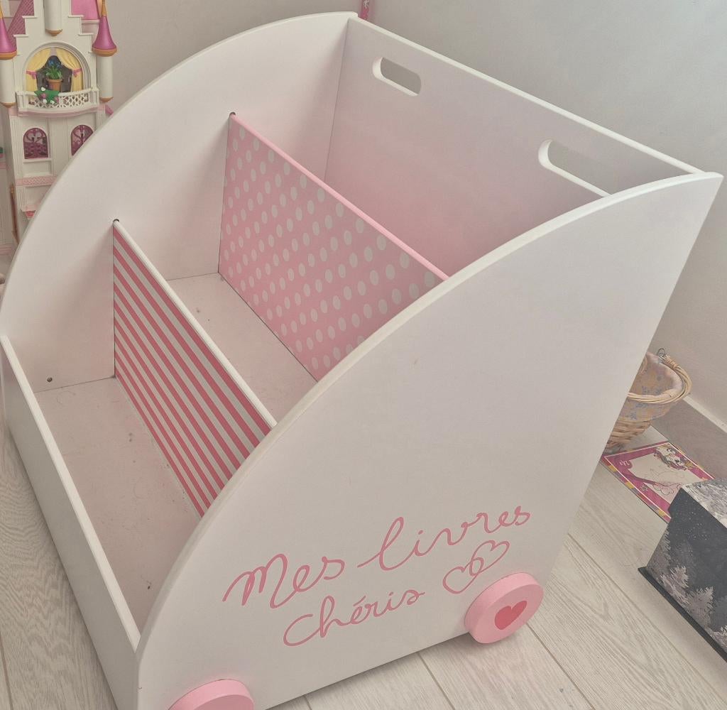 Bibliotheque enfant sur roulettes Vertbaudet, Comme neuf, Enlèvement, 50 à 100 cm, 100 à 150 cm