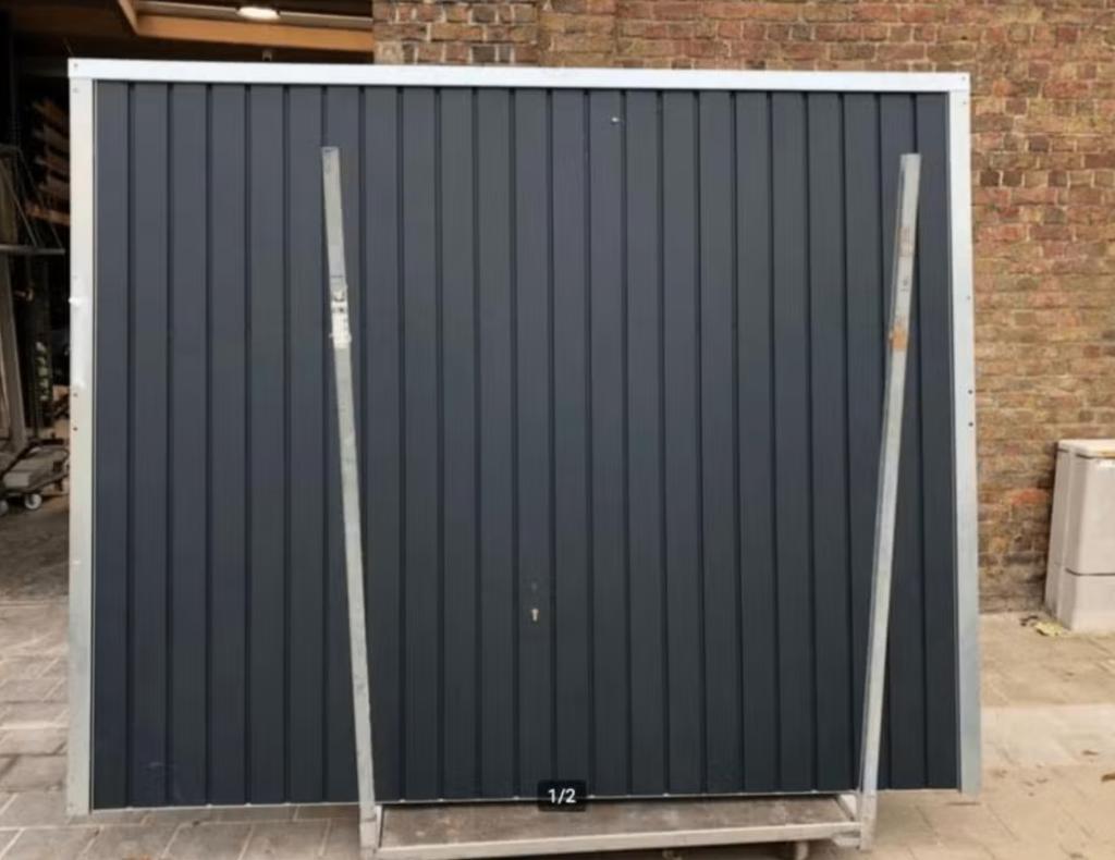 garagepoort kantelpoort manueel GRIJS, Ophalen, Gebruikt