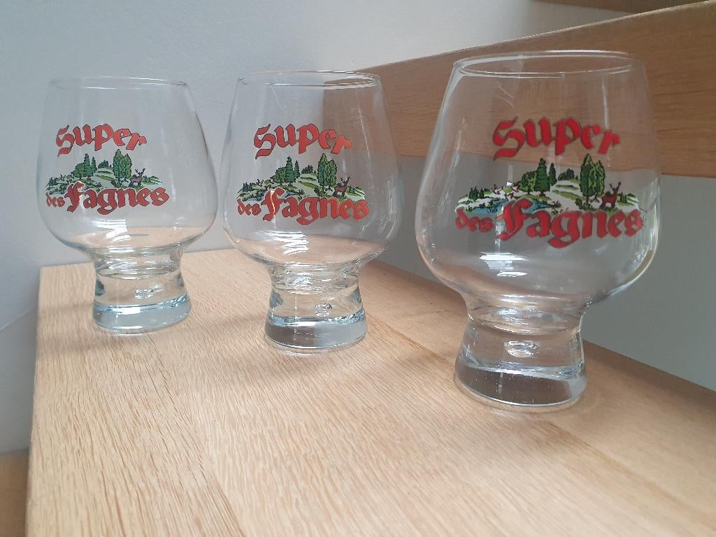 5 Super des Fagnes bierglazen - België, Ophalen of Verzenden