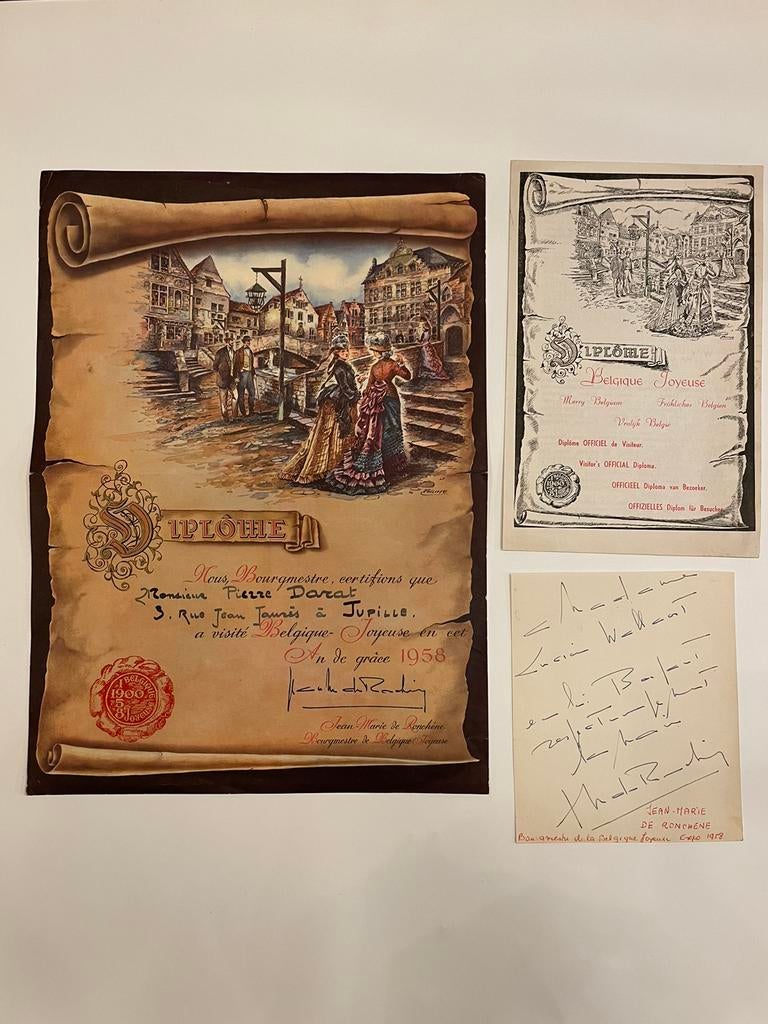 Lot diplomes Belgique Joyeuse, Enlèvement ou Envoi