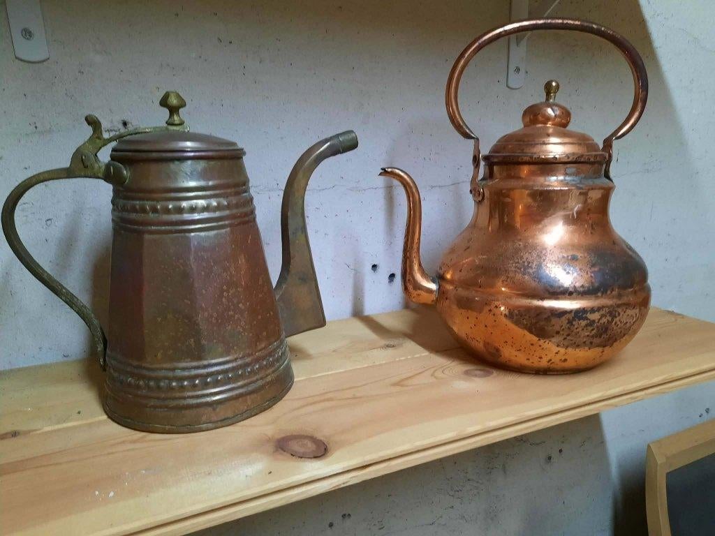 koperen koffiekan en waterketel, Ophalen, Koper